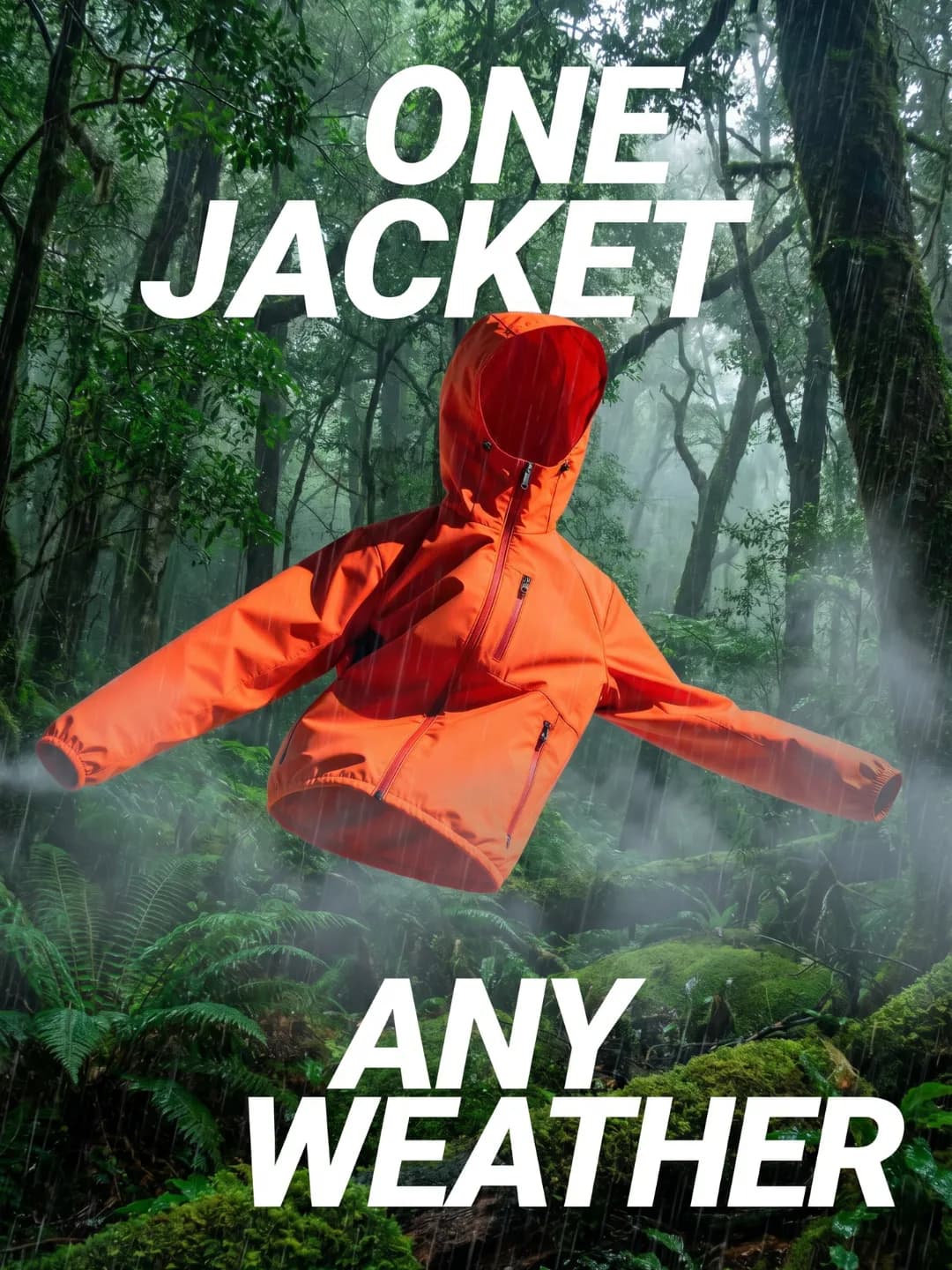 Outdoor jacket one jacket any weather ad creative — Veronix Labs
